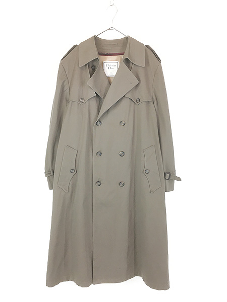 古着 80s USA製 Christian Dior 比翼 ステンカラー トレンチ コート