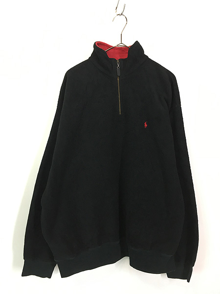 古着 90s Polo Ralph Lauren ワンポイント ハーフジップ フリース