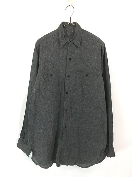 古着 Deadstock!! 40-50s マチ付 丸ポケ 100%コットン ブラック