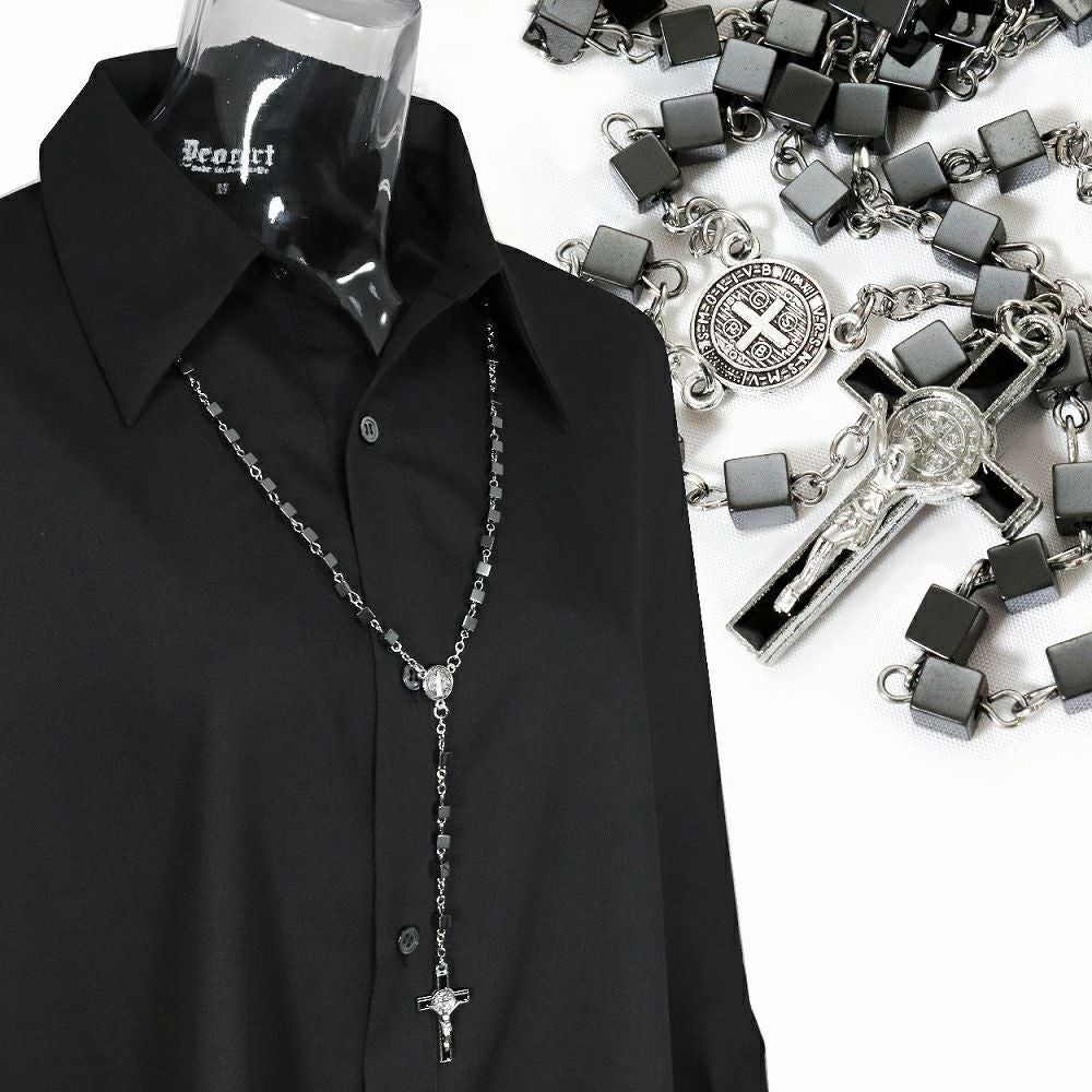 BY2142 ロザリオ・ロングネックレス[ METAL CUBE ] | Deorart shop