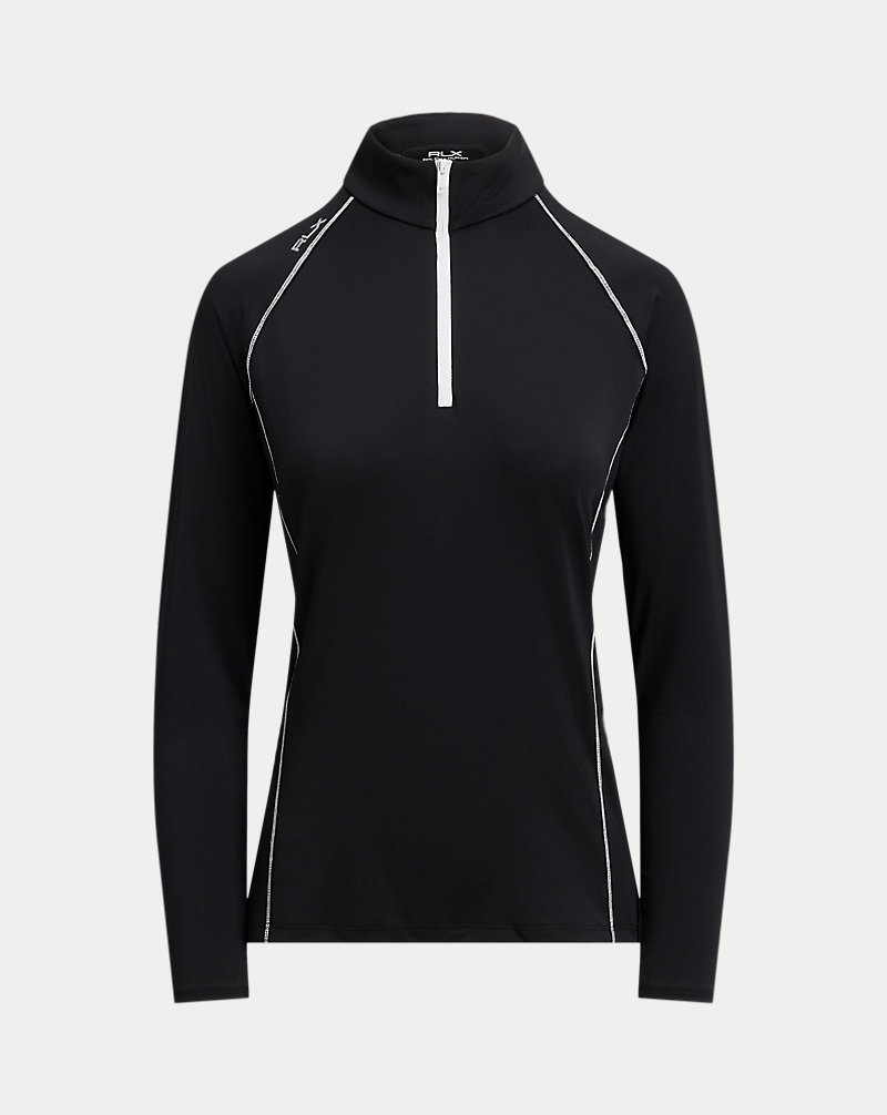 Stretch Interlock Quarter-Zip Mockneck