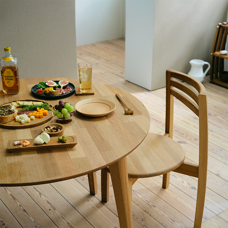 サントリー樽ものがたり】TARURU 円形ダイニングテーブル 幅100cm