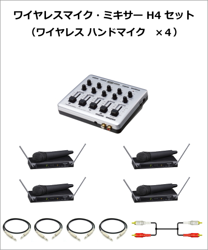 ワイヤレスマイク・ミキサー H4 セット［ATPMX5P_H4］ [サウンド