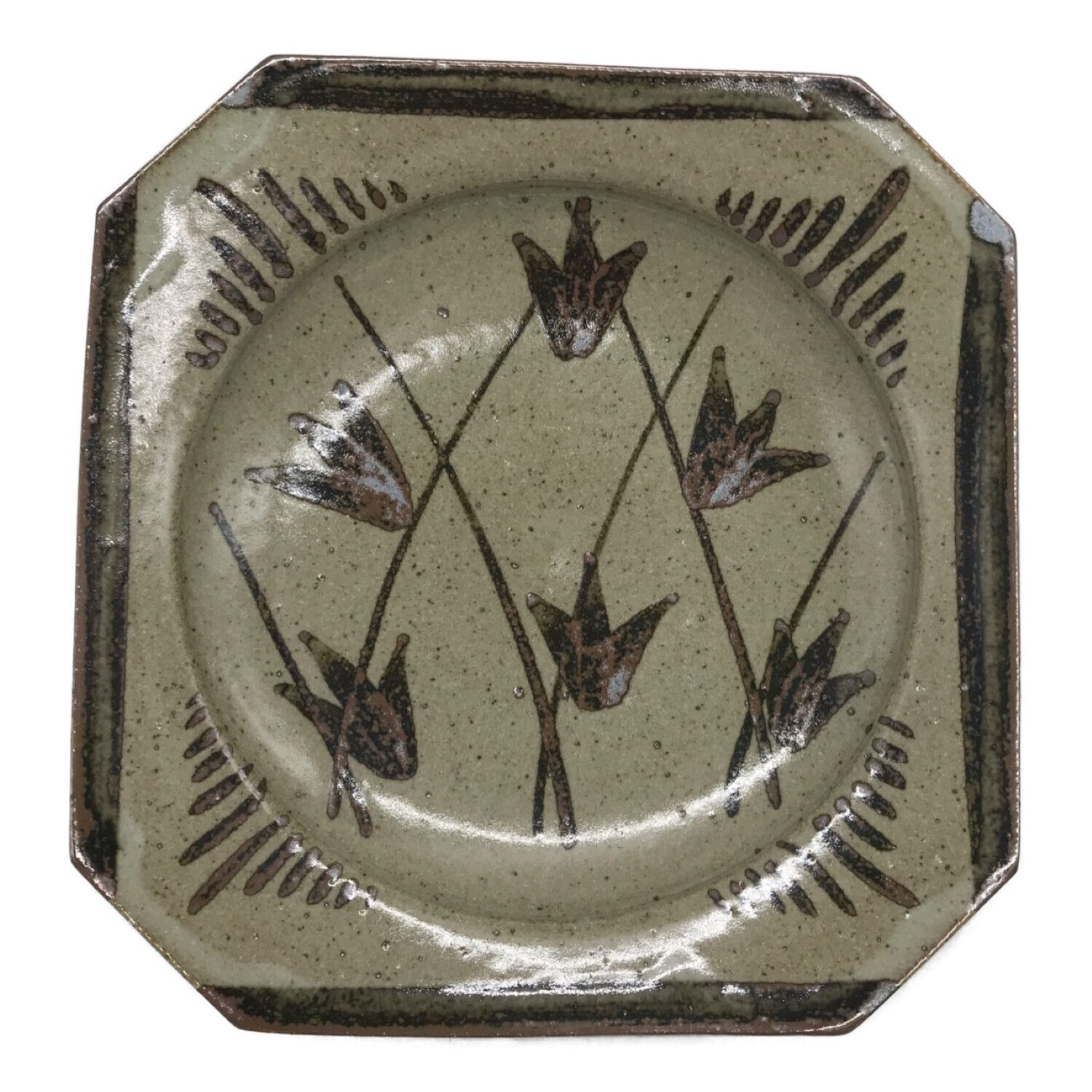 十三代 中里太郎右衛門 絵唐津 松文 皿 角皿 唐津焼 【公式通販】