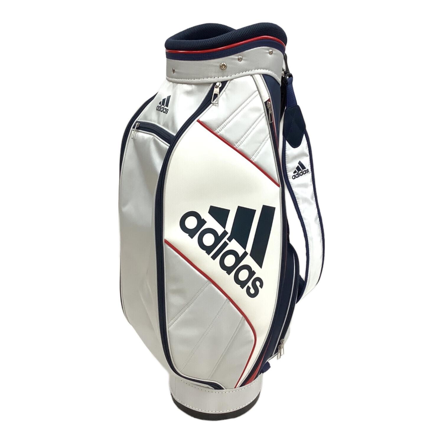 adidas (アディダス) キャディバッグ ホワイト×ネイビー 5ポケット