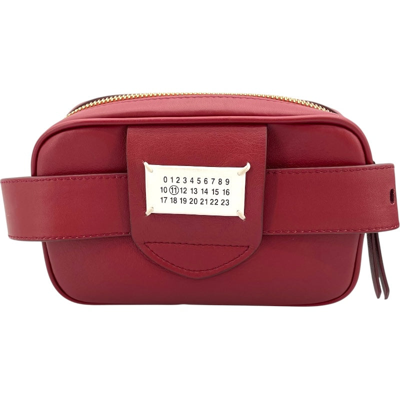 メゾン マルジェラ Maison Margiela ウエストポーチ レッド レザー