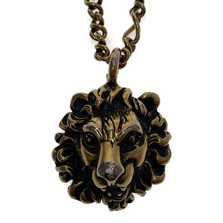 GUCCI グッチ ライオンヘッド ペンダント付き ネックレス ゴールド