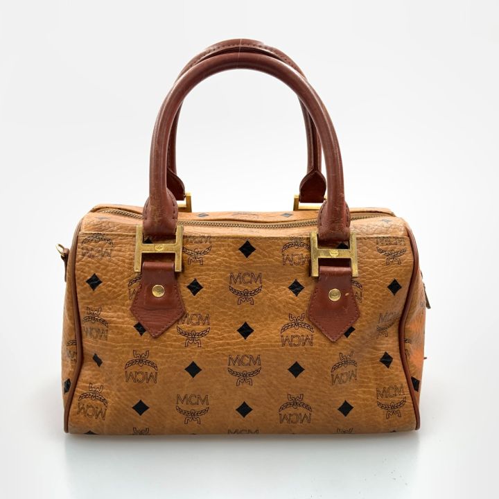 MCM エムシーエム ヴィセトス ミニボストンバッグ 2WAYバッグ ブラウン