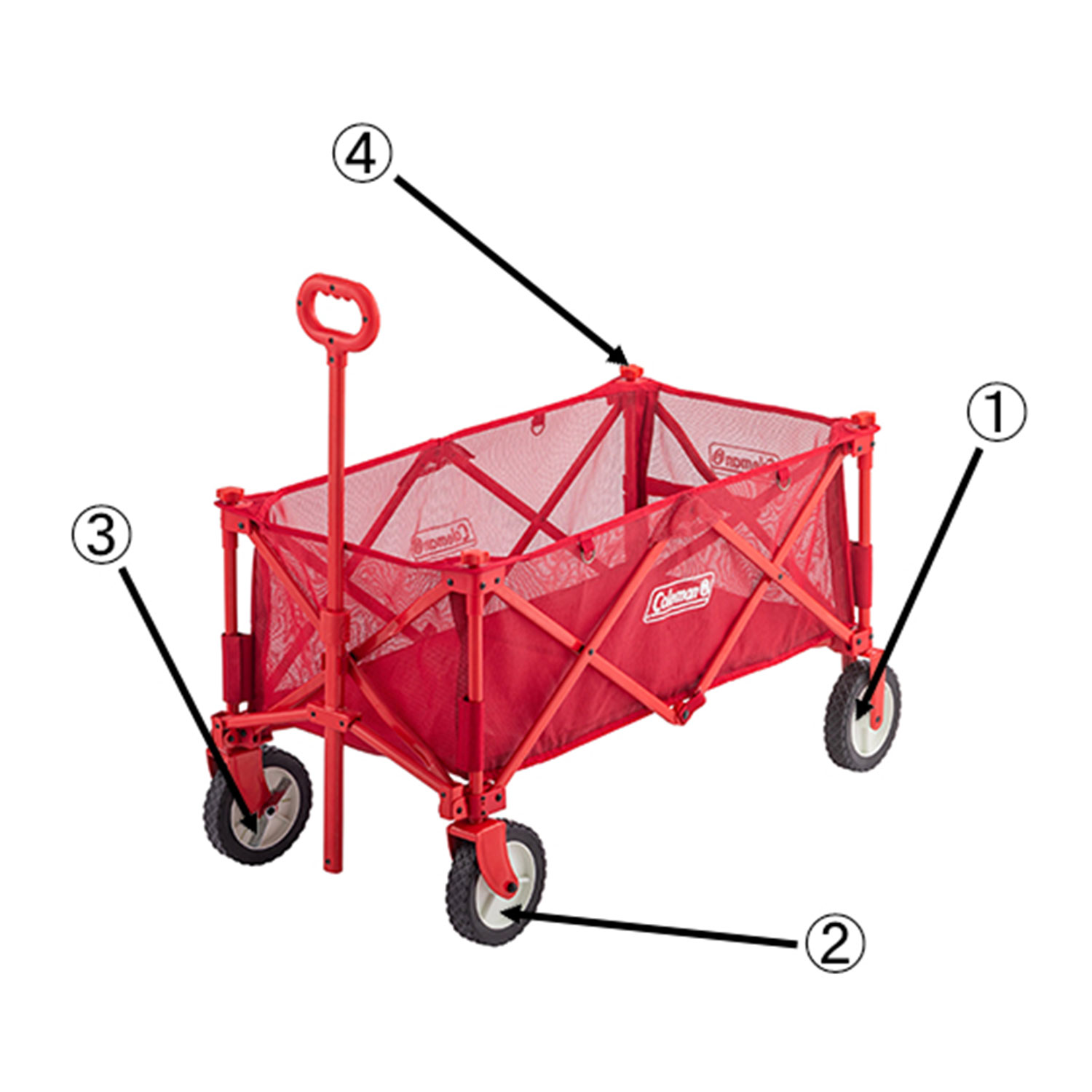 アウトドアワゴン メッシュ ツマミネジ（アカ）の通販｜キャンプ用品の