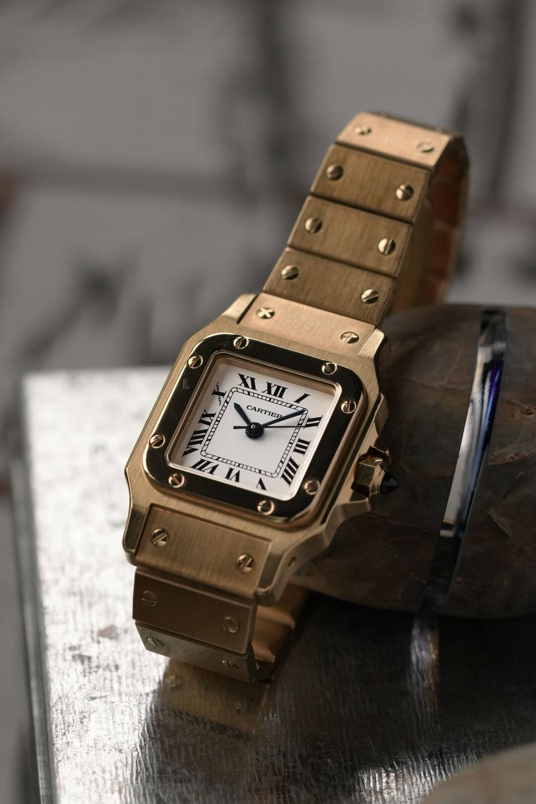 カルティエ/サントスカレ/サントスガルベSM/ホワイトローマンダイヤル