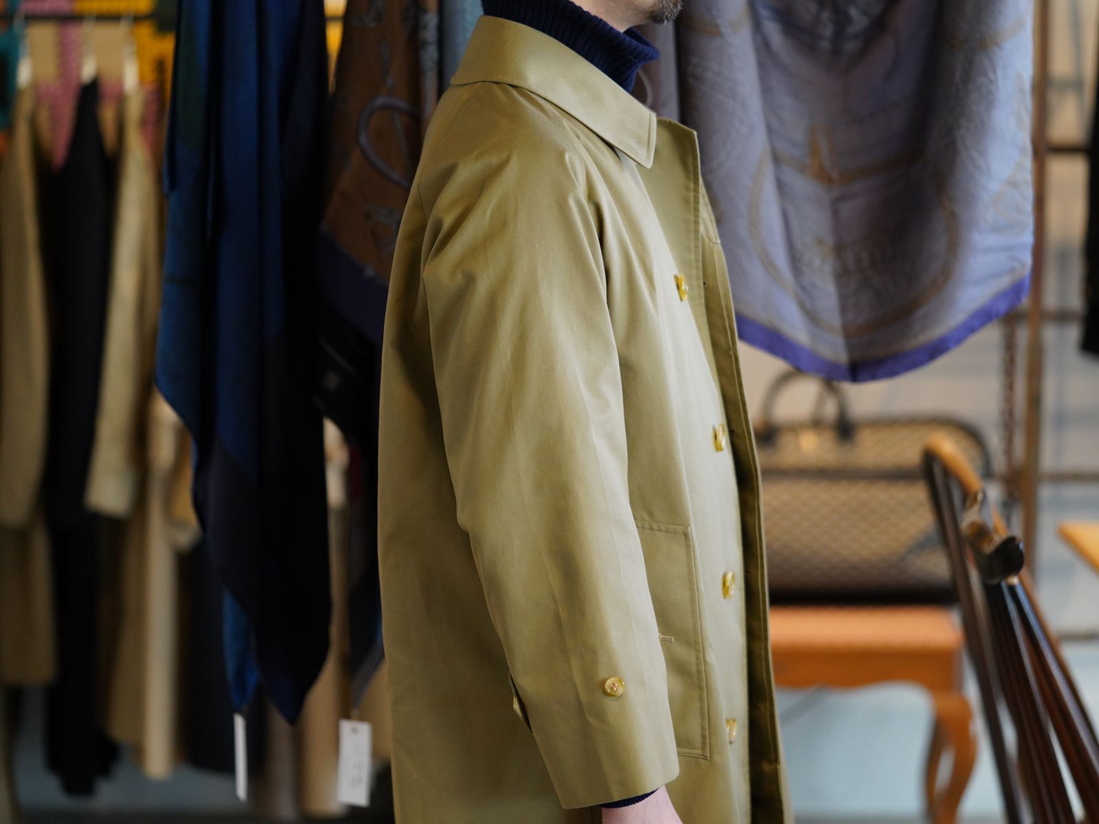 バーバリー/バルマカーンコート/1枚袖/70s/Burberry/Balmacaan Coat