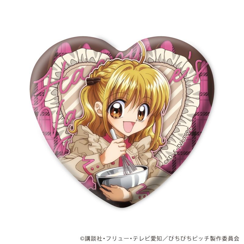 ハート型缶バッジ「マーメイドメロディーぴちぴちピッチ」01