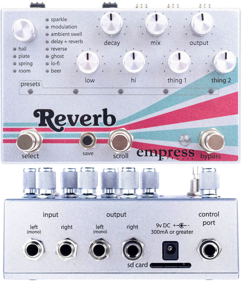 Empress Effects Reverb - 24種類のリバーブアルゴリズムを搭載した多
