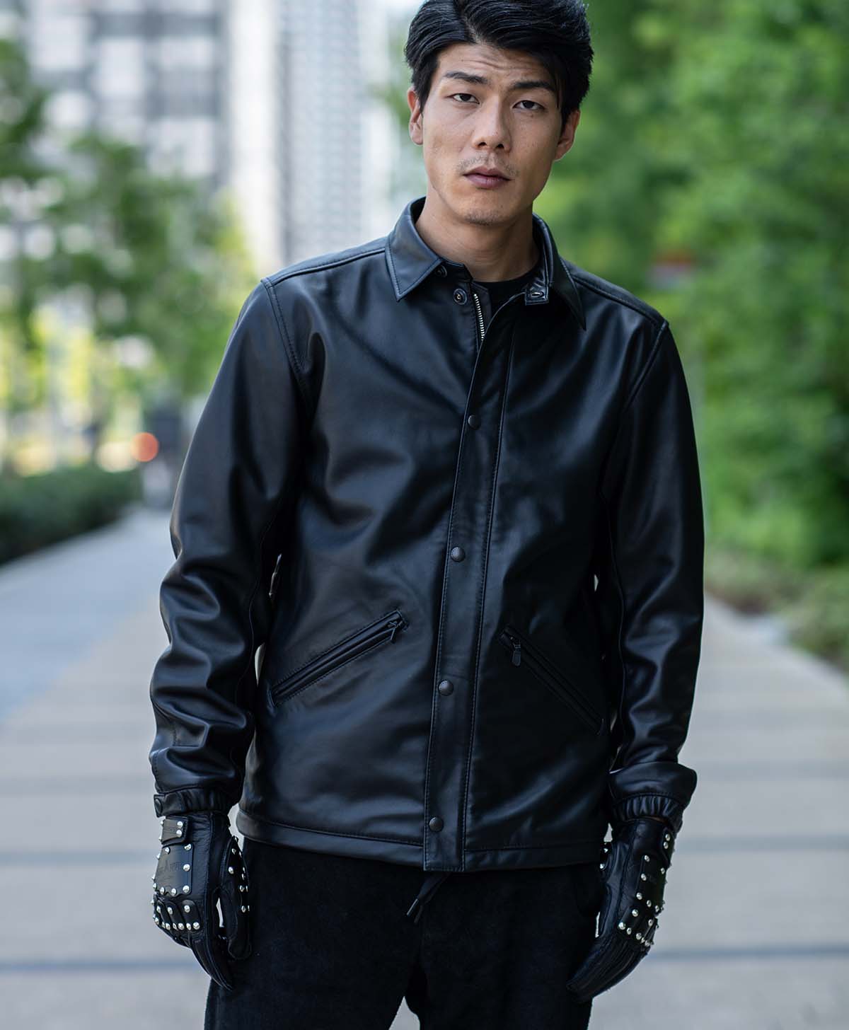 LEATHER COACH JACKET