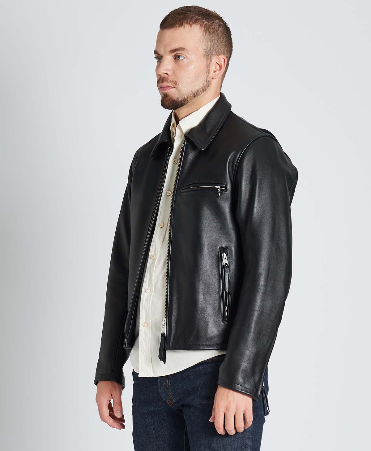 革ジャン 襟付きシングル レザージャケット｜カドヤ公式オンライン