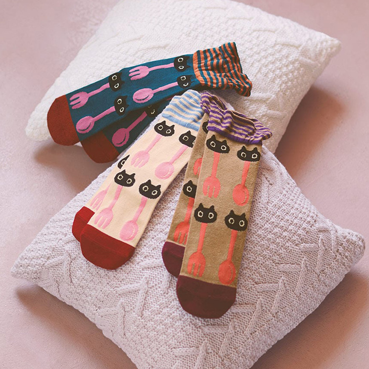 ワコール wacoal マタノアツコ くつ下 靴下 ソックス CAT ネコ ねこ 猫