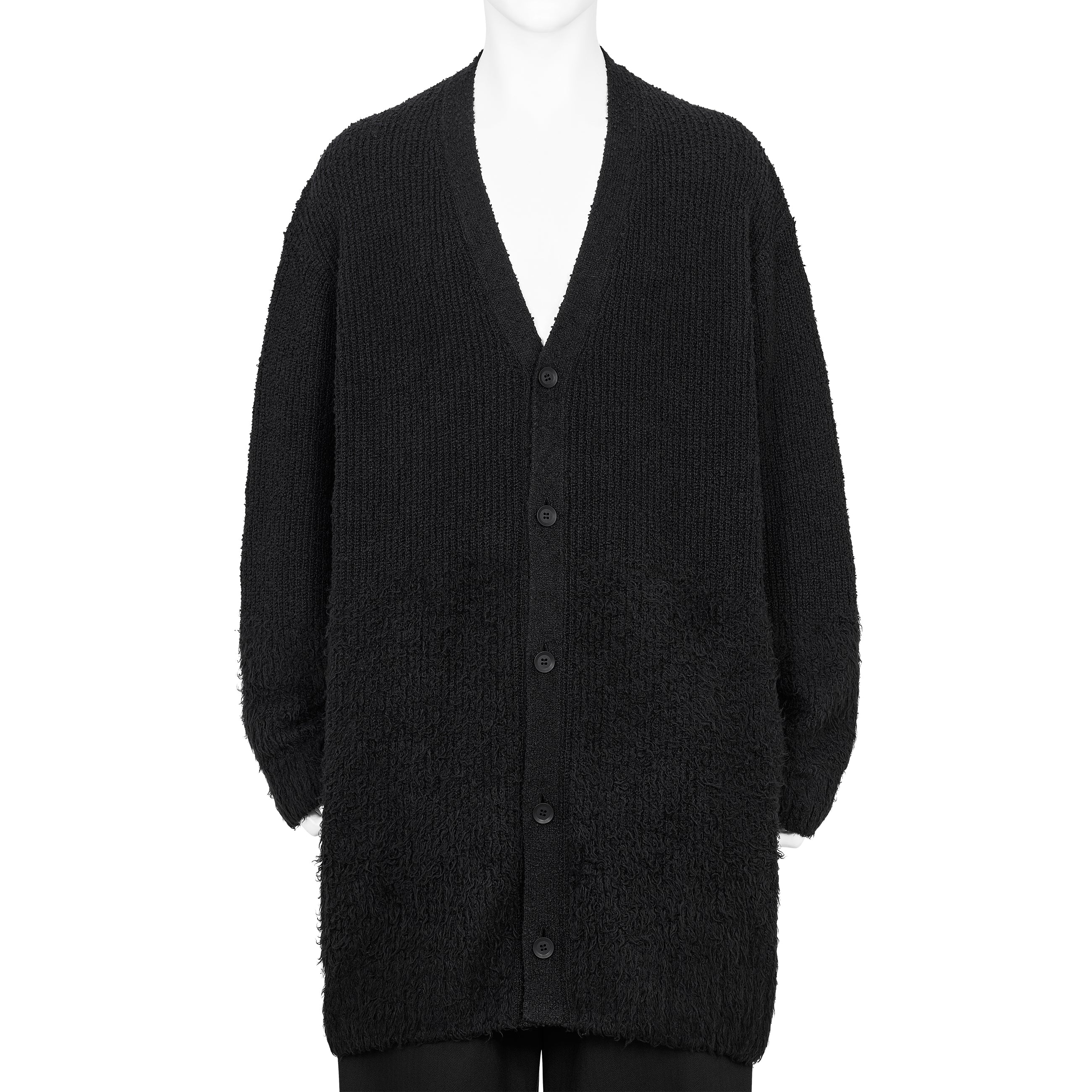 GRADATION V NECK CARDIGAN BLACK - Yohji Yamamoto POUR HOMME(ヨウジ