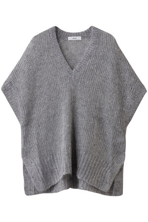 ebure(エブール)｜モヘアスパンコール ニットベスト/シルバー の通販