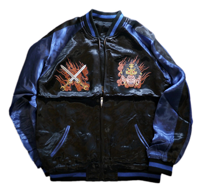 新色)さとり satori 阿修羅柄 刺繍リバーシブルスカジャン