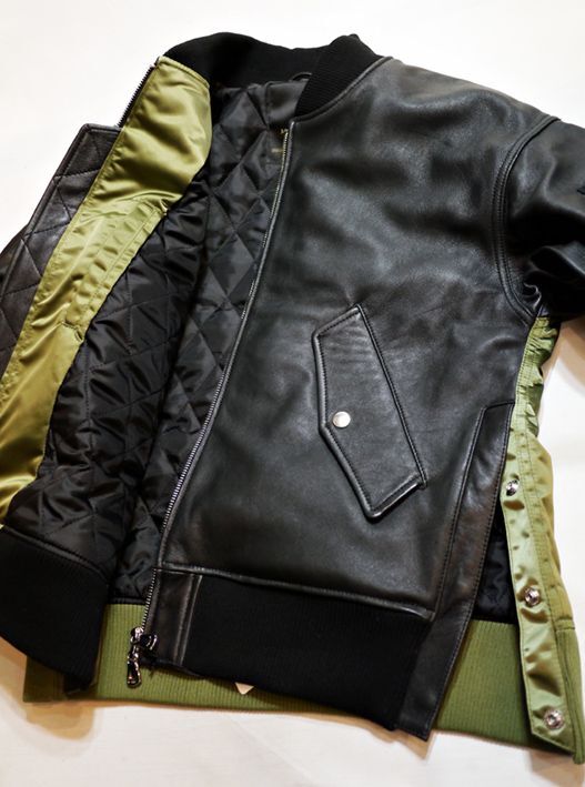 JACKROSE（ジャックローズ） ラムレザー切り替えMA-1ジャケット