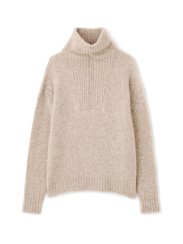 ハーフジップアルパカニットプルオーバー(F BEIGE): トップス │ ETRE
