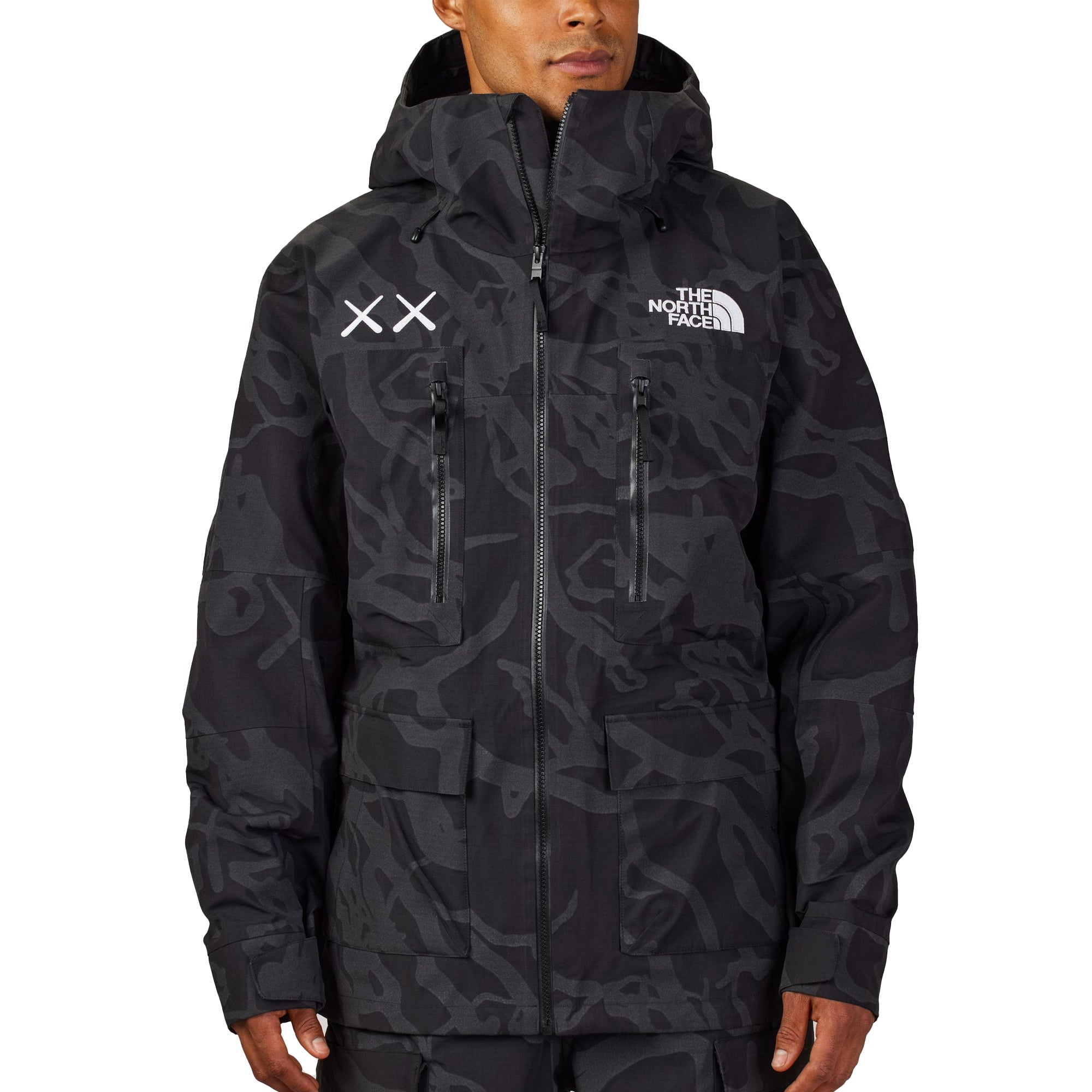 The North Face XX Kaws Mens Freeride Jacket 'Black Dragline Printe