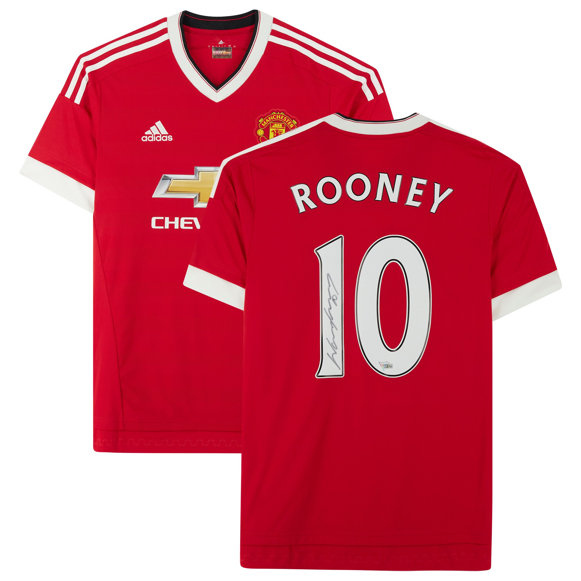 Wayne Rooney Manchester United ICONS Autographed Jersey - Red/White