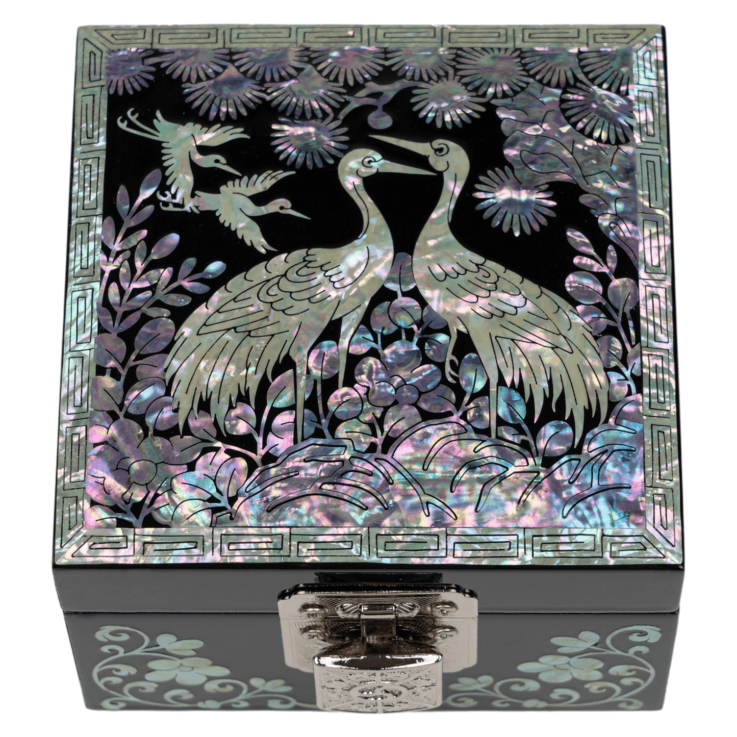 Handcrafted Mother-of-Pearl Crane Jewelry Box from Korea – Mother