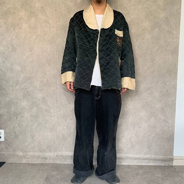 50年代 60年代 刺繍 シルク ガウン ジャケット ドラゴン 和風