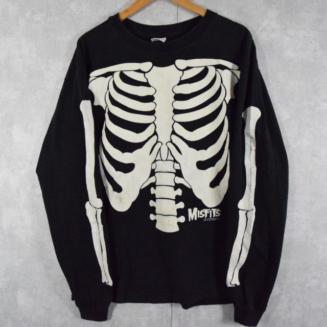 90年代 90s ミスフィッツ バンT ミュージック 音楽 骸骨 スカル 長袖