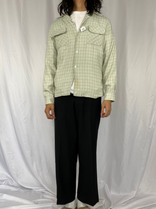 50年代 50s マクレガー アメリカ製 開襟 ループカラー 長袖