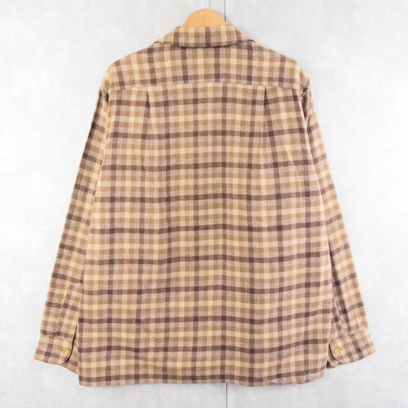 50s 50年代 ペンドルトン オープンカラーシャツ 開襟 ベージュ