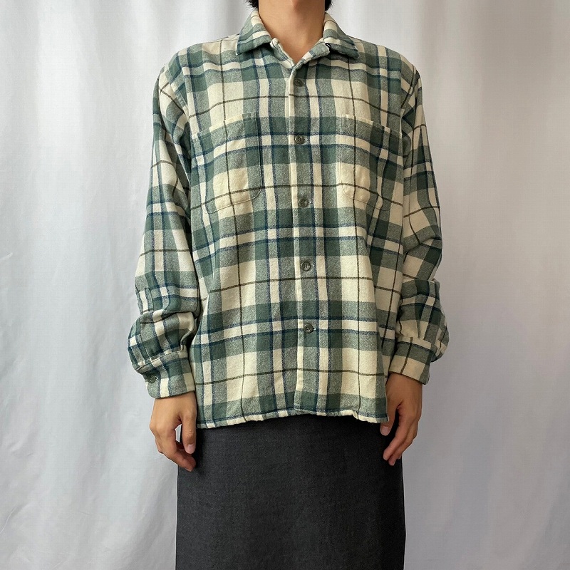 開襟シャツ ループカラー 50s 60s 50年代 60年代 ウールリッチ 白