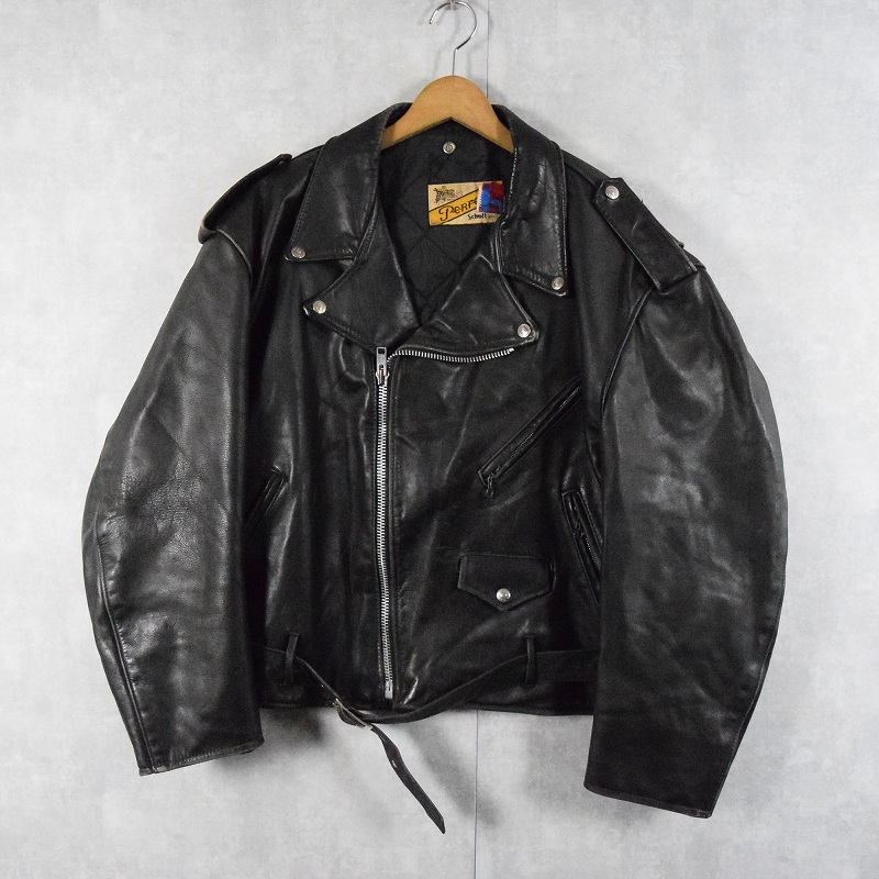 80年代 90年代 80s 90s ライダース 本皮 ショット アメリカ製 ブラック