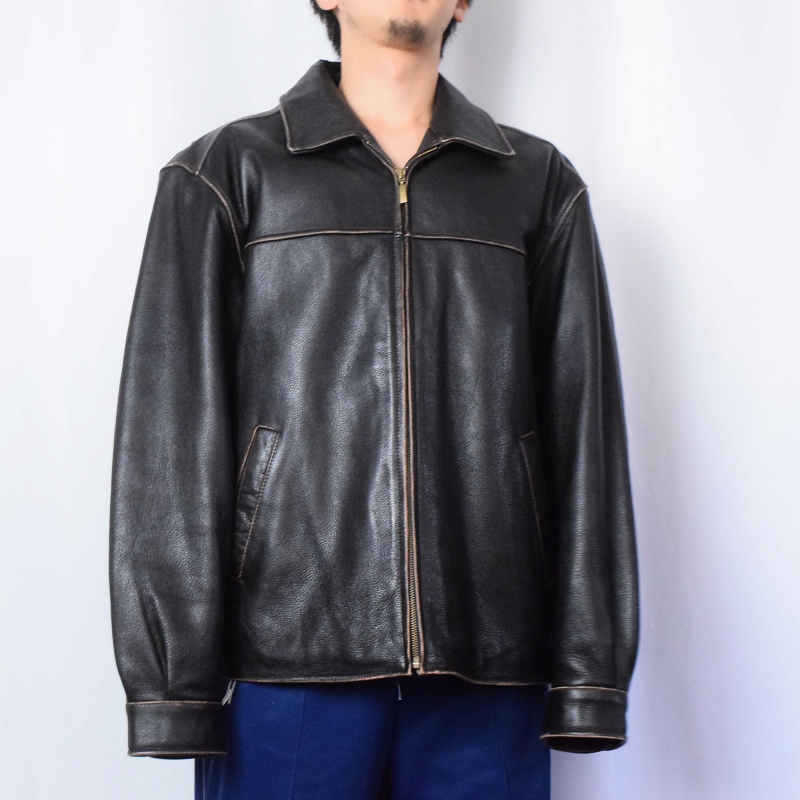 セントジョンズベイ 黒 ブラック 革ジャン シングル 中綿│ヴィテージ