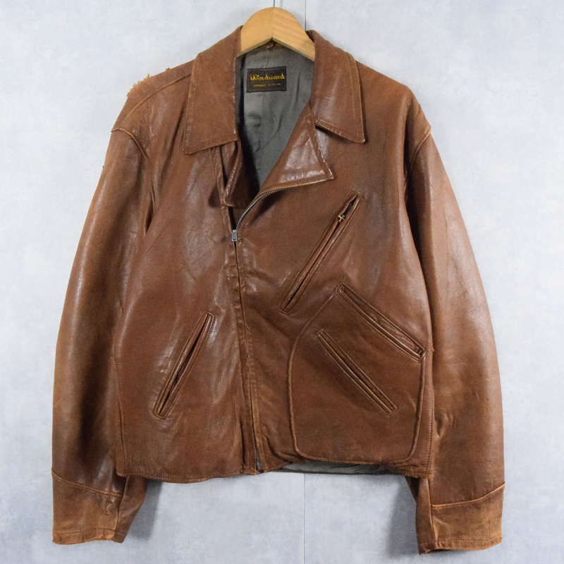 40s 40年代 ウィンドワード 革ジャン コの字 VTALON レザージャケット
