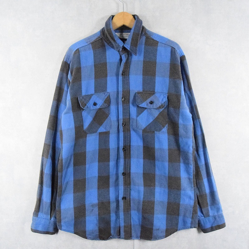 70年代 70s 80年代 80s ファイブブラザーズ アメリカ製 青 ブルー 長袖