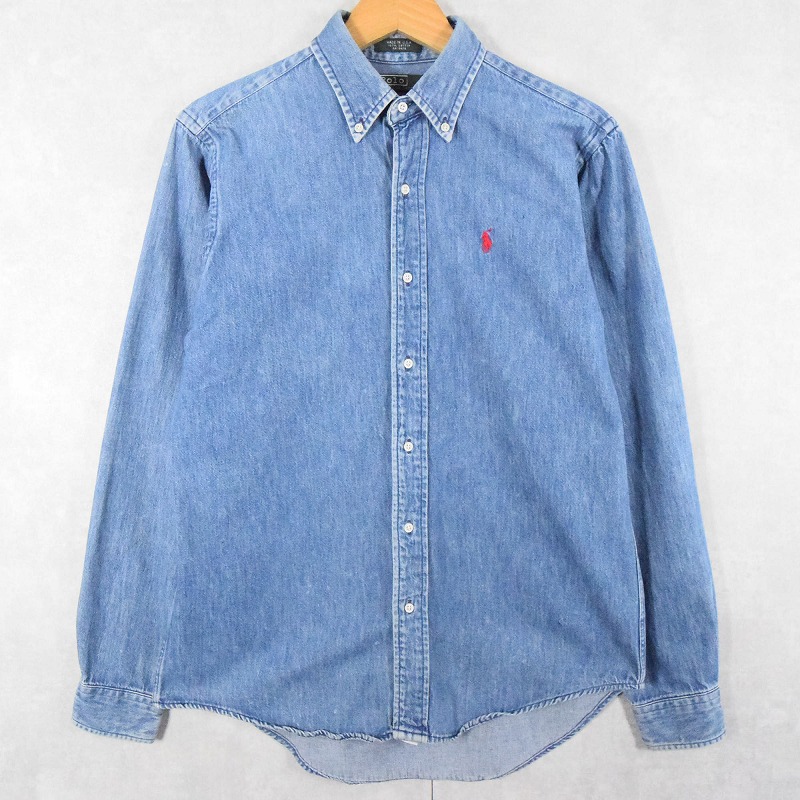 80s 80年代 ポロラルフローレン 長袖 デニムシャツ アメリカ製