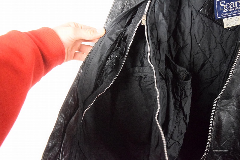 70s 80s 70年代 80年代 シアーズ 黒 ブラック レザージャケット ストア