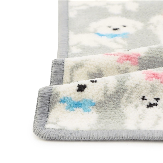 モフモフワンチャン ハンカチ(シルバーグレー×ライトグレー): LOVERARY