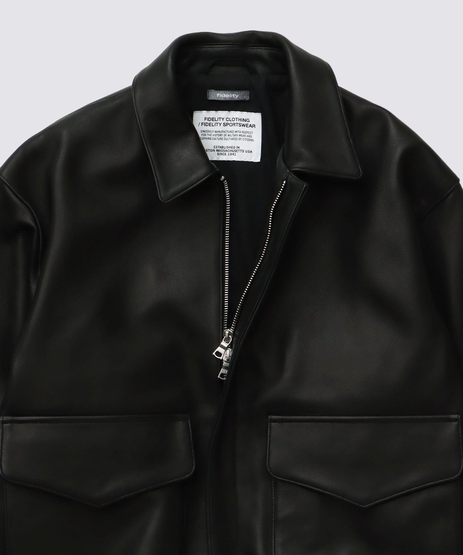 LAMB LEATHER A-2 JACKET (Black)｜ラムレザーA2ジャケット – FIDELITY