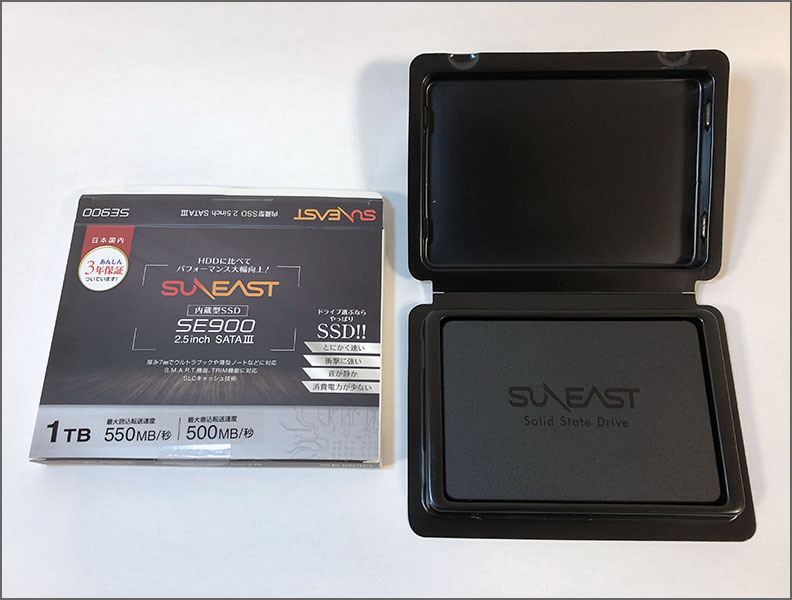 買ってみました。 SUNEAST SE900 内蔵SATA 2.5インチ SSD 1TB Amazon