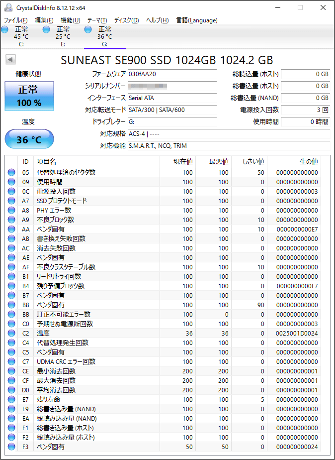 買ってみました。 SUNEAST SE900 内蔵SATA 2.5インチ SSD 1TB Amazon