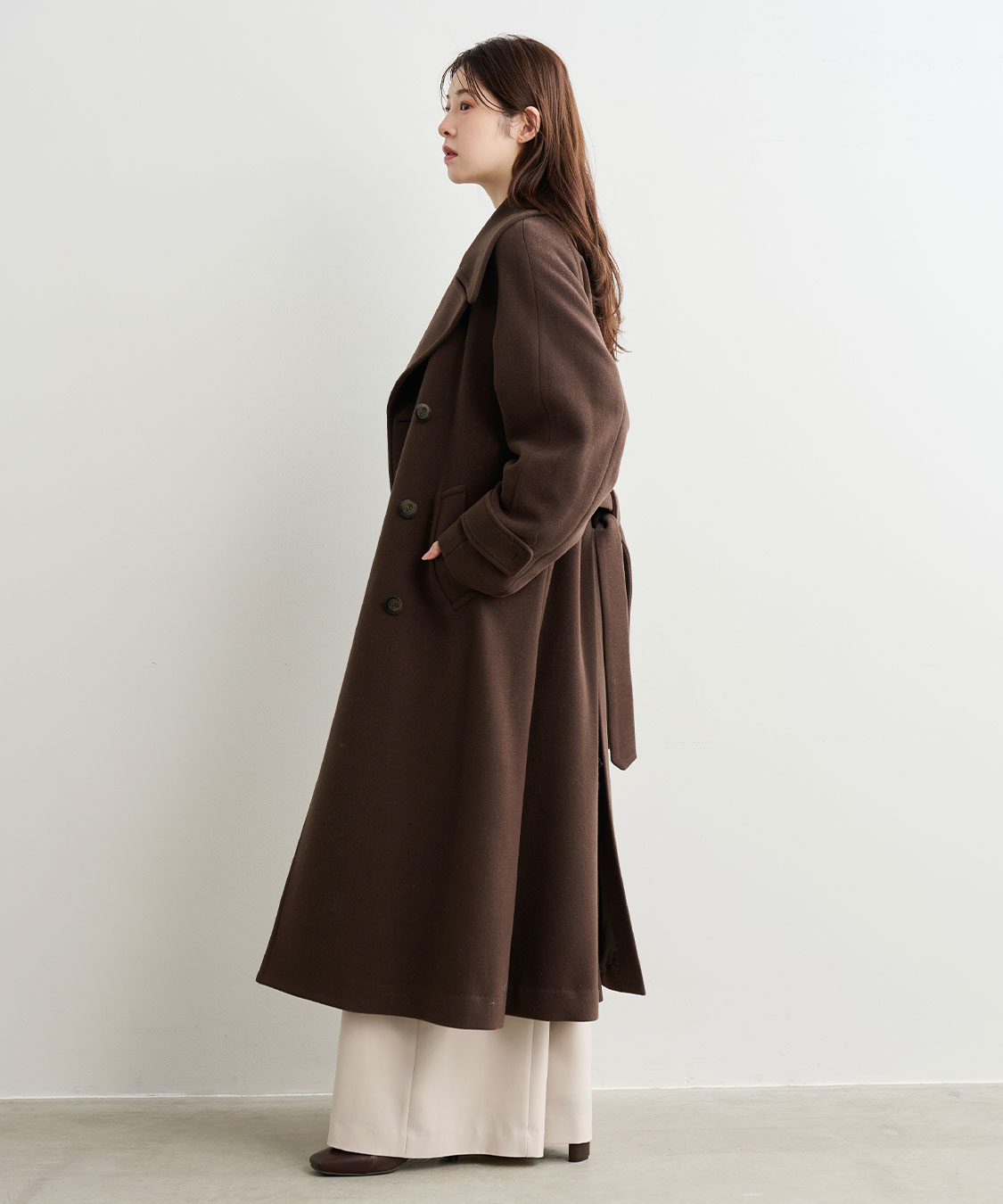 ビッグカラーロングトレンチコート｜PETAL ONLINE（ペタルオンライン）