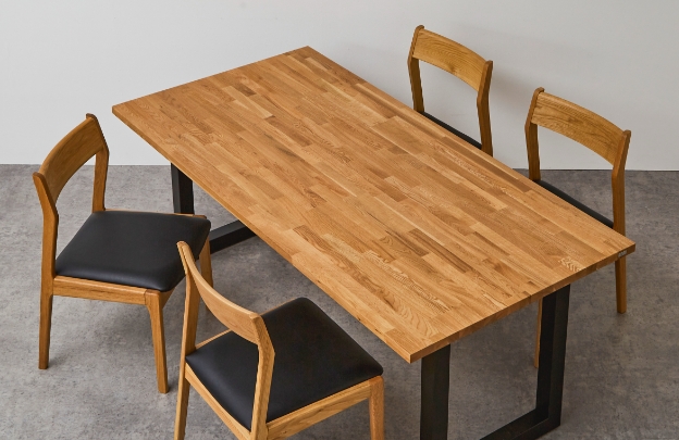 オーク MOSAIQUE 無垢材 ダイニングテーブル5点セット 180cm×90cm 4人