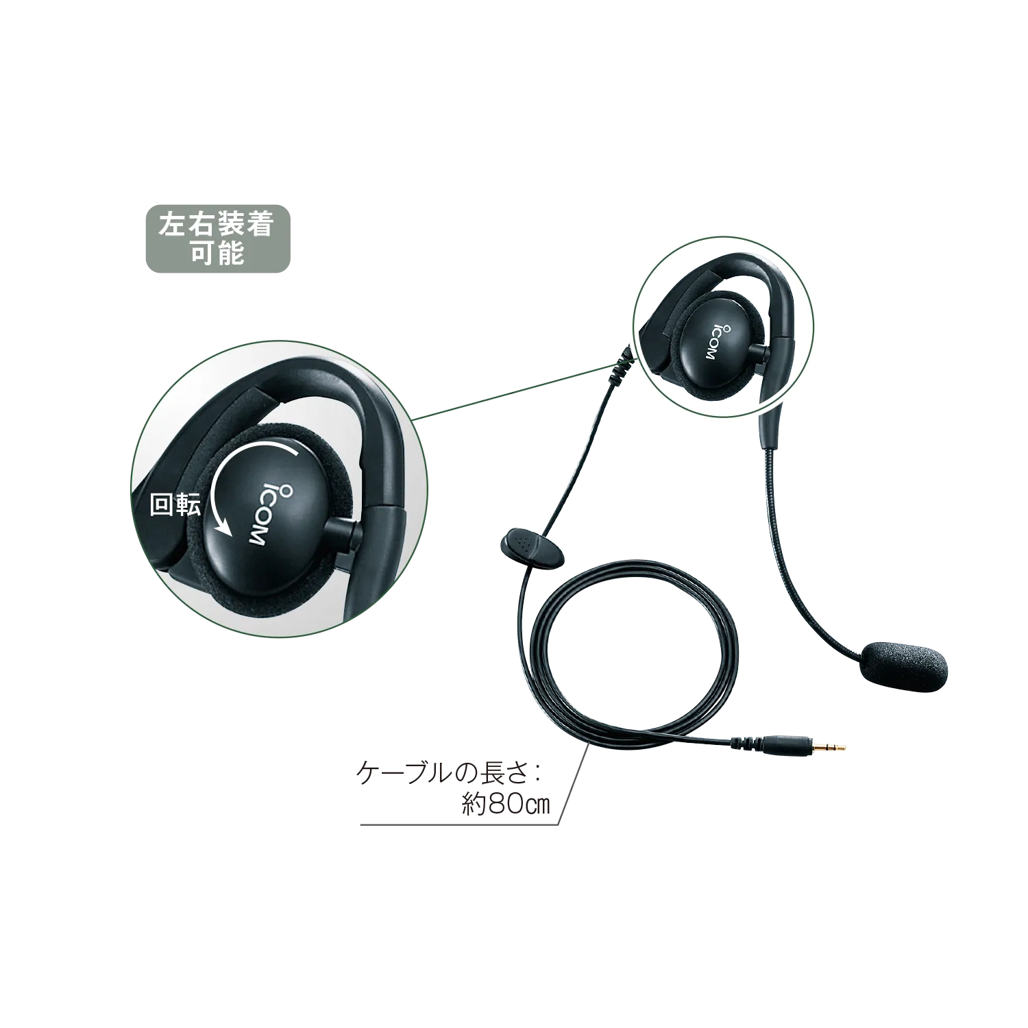 アイコム ICOM HS-94 イヤーフック型ヘッドセット | 業務用無線機