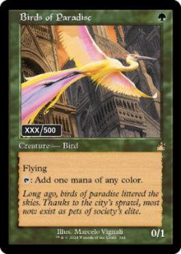 Foil】(344)□旧枠□《極楽鳥/Birds of Paradise》[RVR] 緑R | 日本