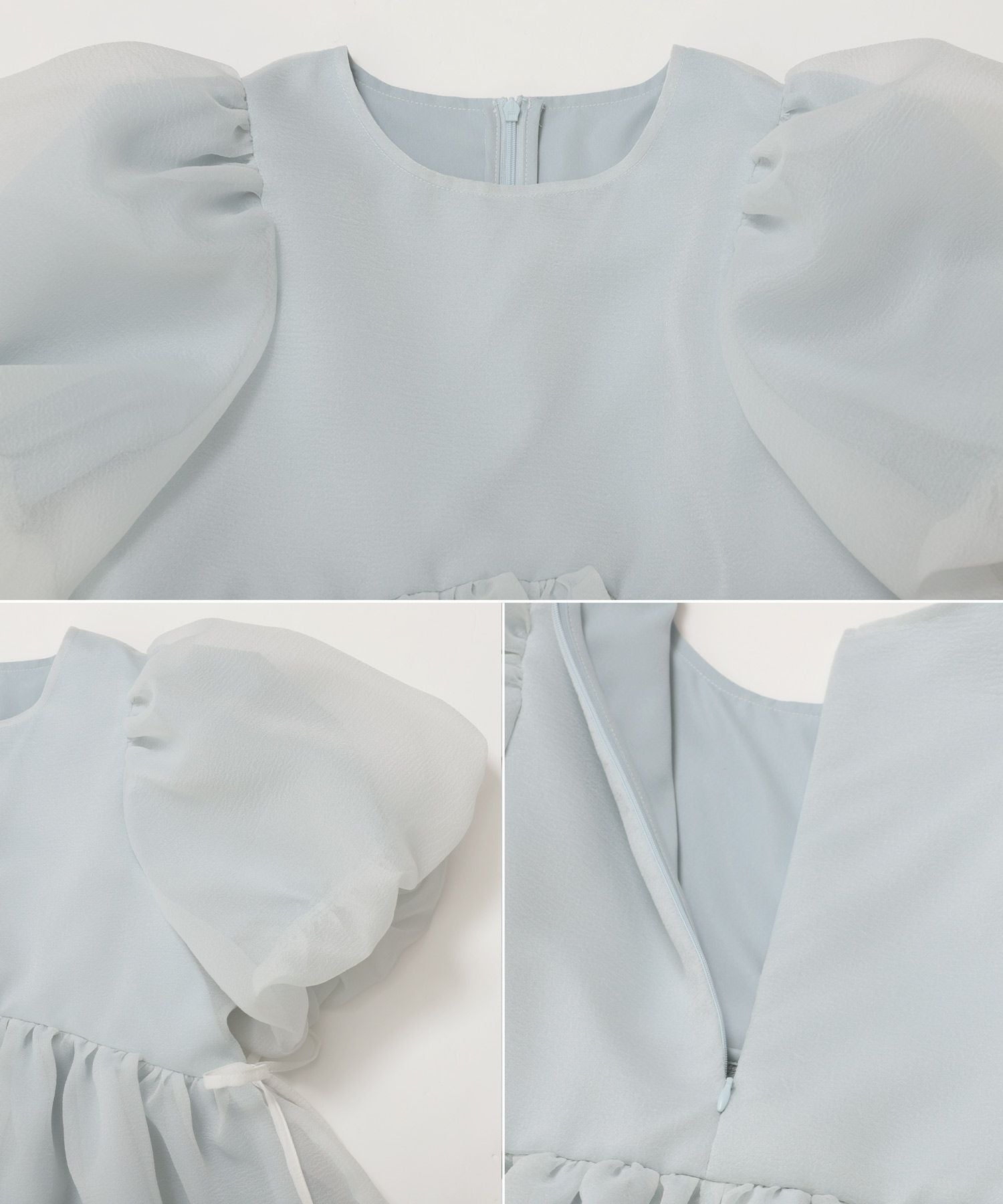 クリンクルシアーオーガンジーペプラムトップス【宅配便】 | Fit more