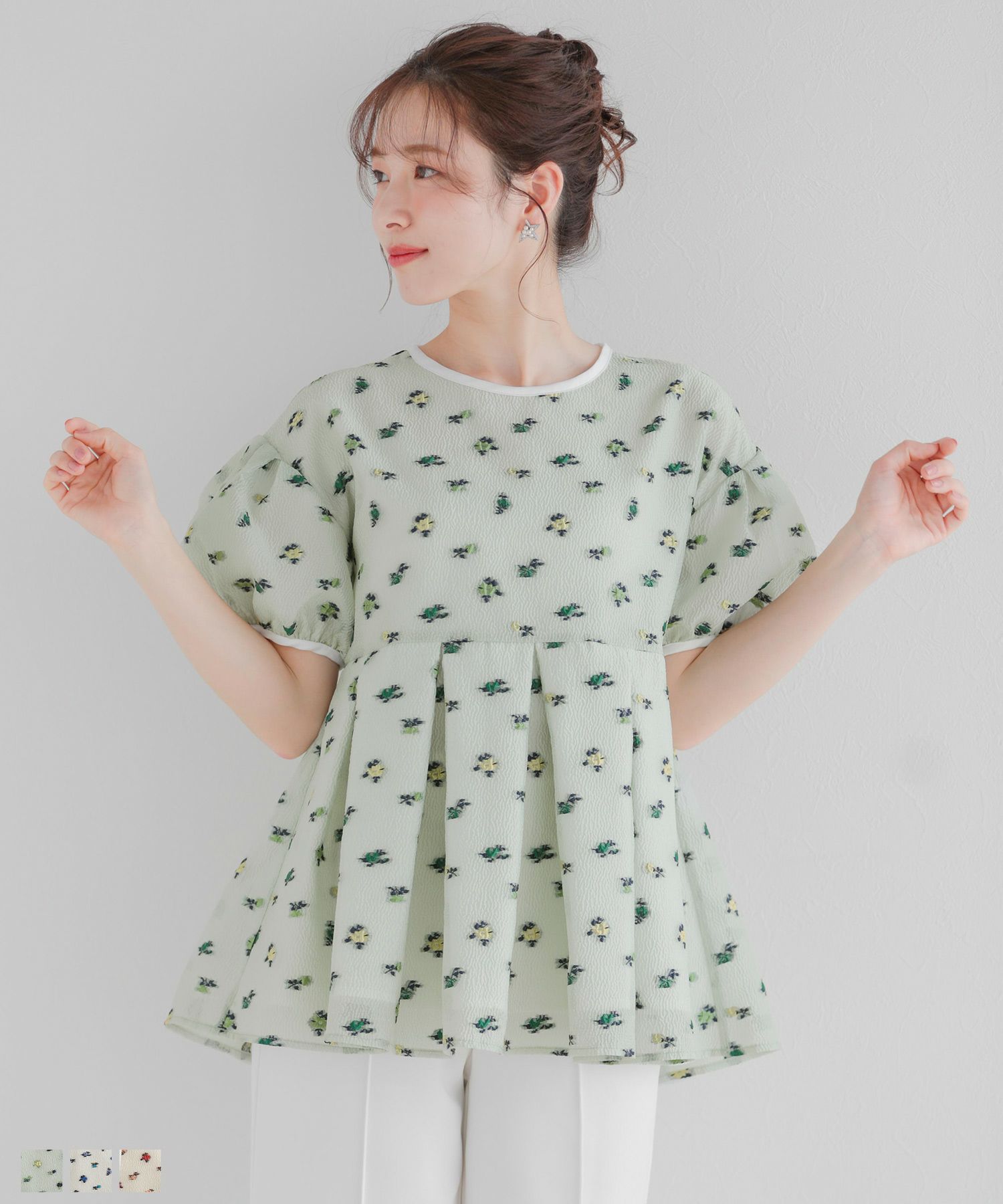 フラワースフレジャガードトップス【宅配便】 | Fit more