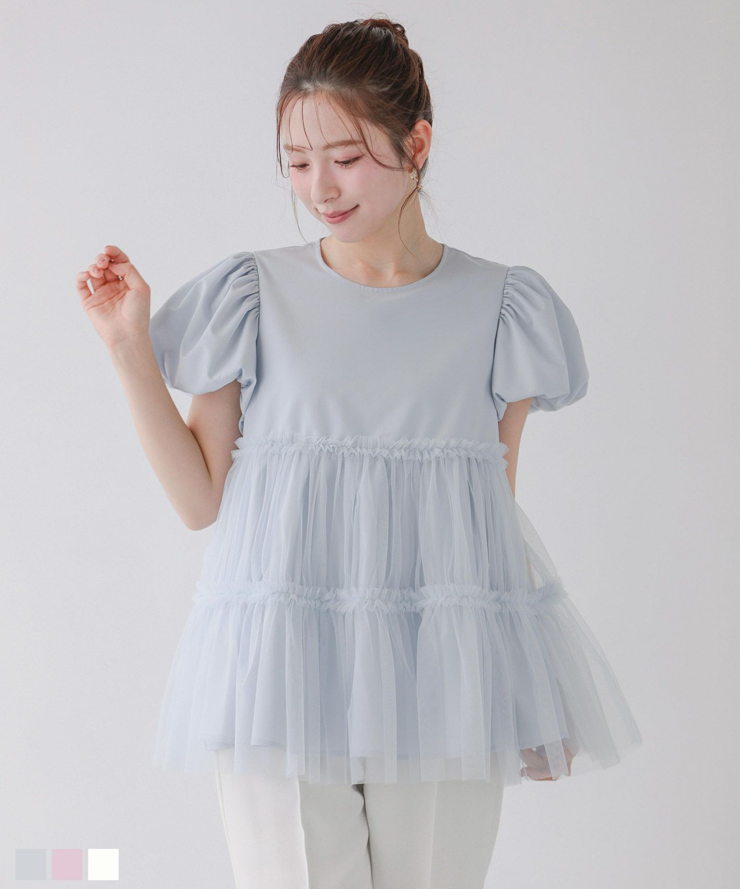 ジャガードカシュクールペプラムトップス【宅配便】 | Fit more